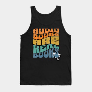 Audiobooks are Real Books - Blue and Orange Tank Top